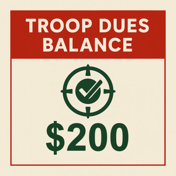 Troop Dues Balance - $200 (Continue Payment Plan)